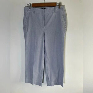 NWT Talbots "Chelsea" Blue & White Striped Capris Pants Size 4 NEW‎ 0071